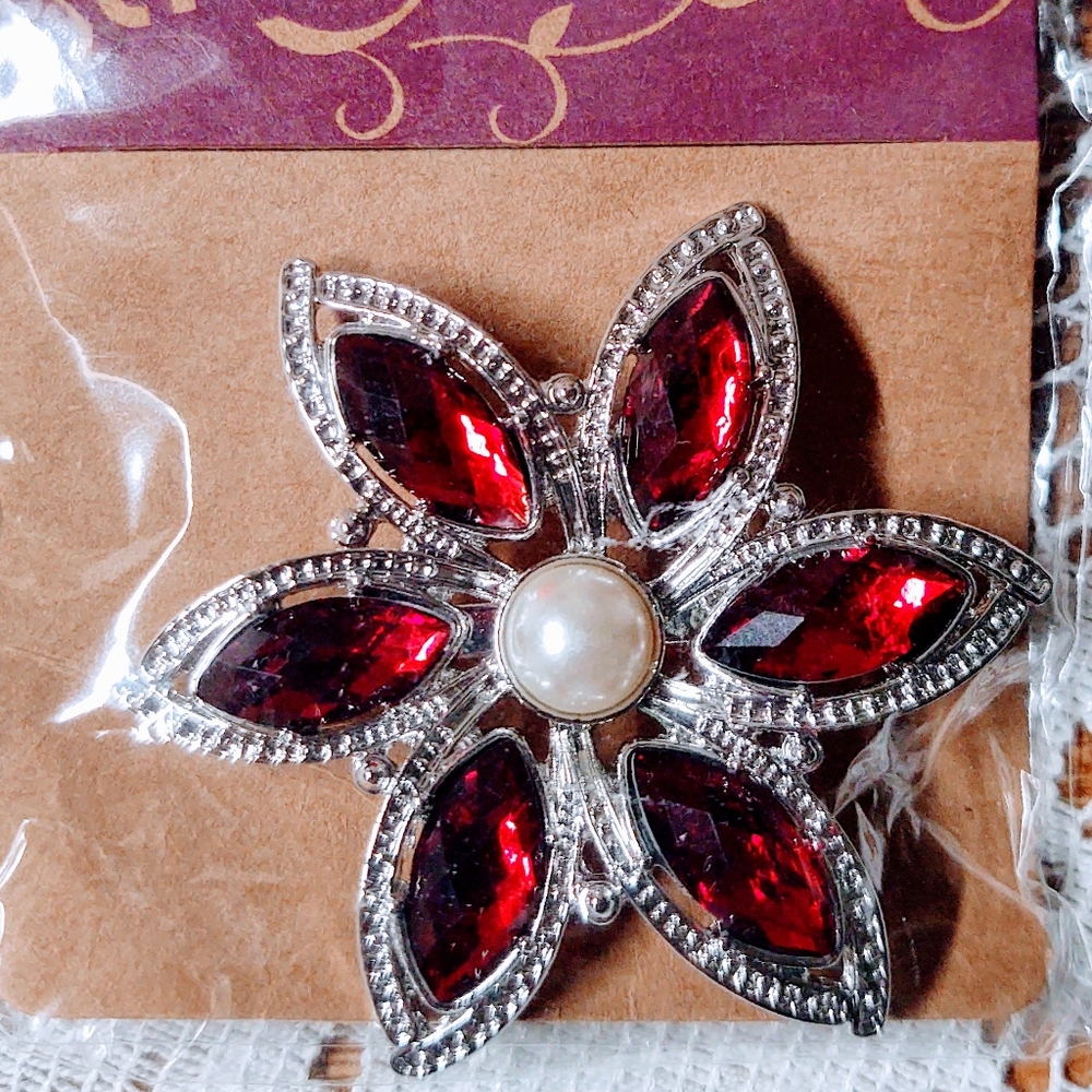 Lilla Rose Christmas Poinsettia Brooch